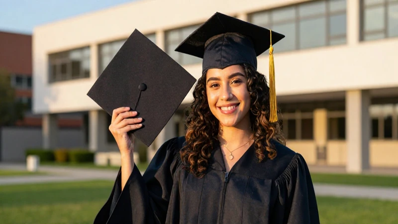 Retrato de graduación mexicana en luz dorada