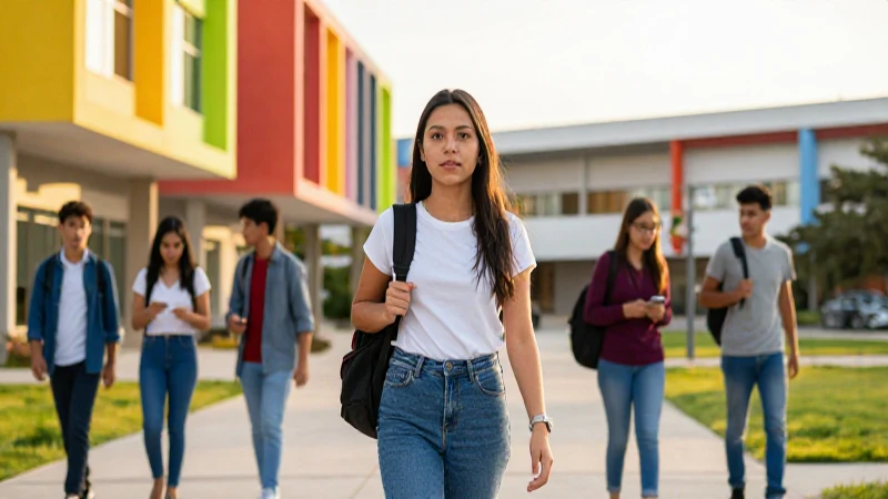 Estudiantes mexicanos modernos hacia un futuro brillante