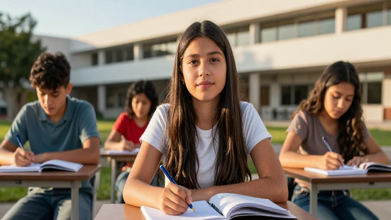 Estudiante mexicano enfocado en campus moderno