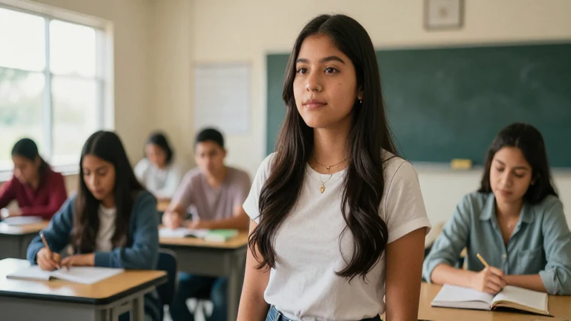 Estudiante mexicano exitoso en clase moderna