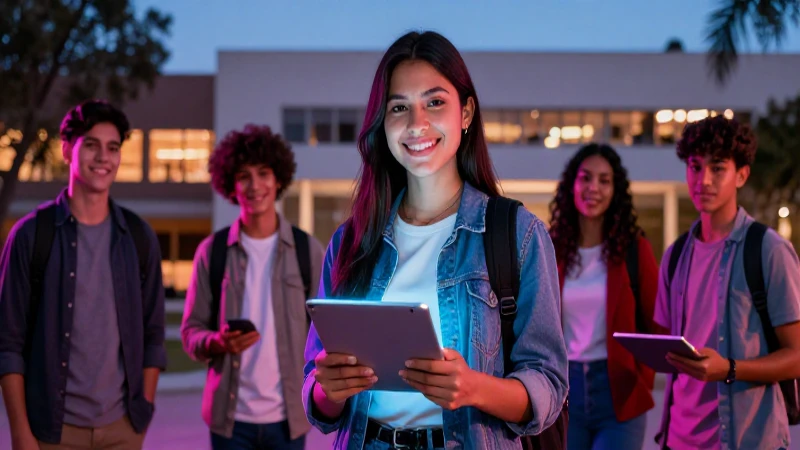 Estudiante universitario mexicano exitoso y moderno