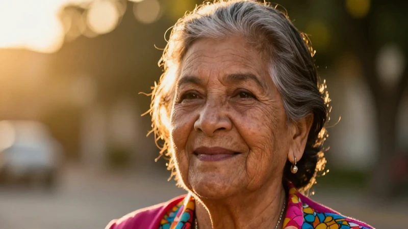 Retrato dignificado de mujer mexicana bajo luz dorada