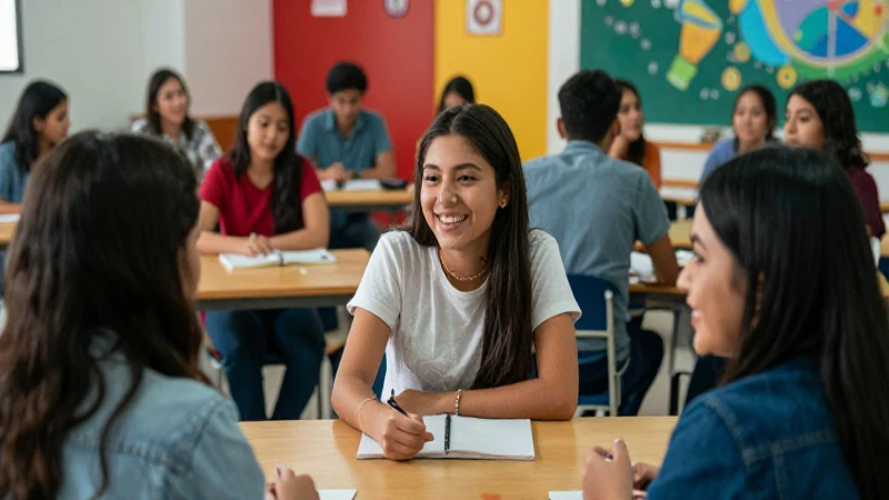 Estudiantes mexicanos vibrantes, listos para el futuro