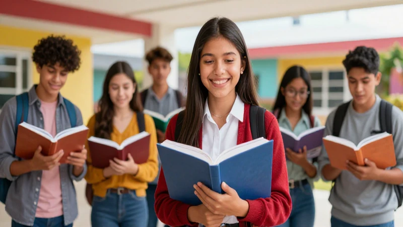 Estudiante mexicano sonriente en campus moderno