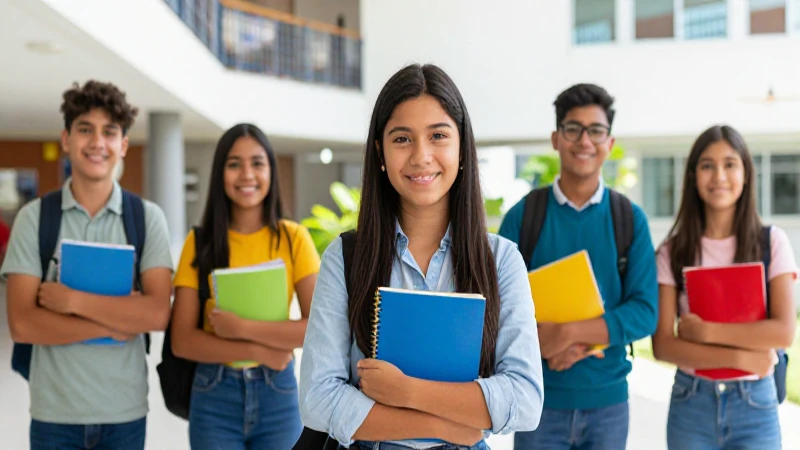 Estudiantes mexicanos exitosos en campus moderno