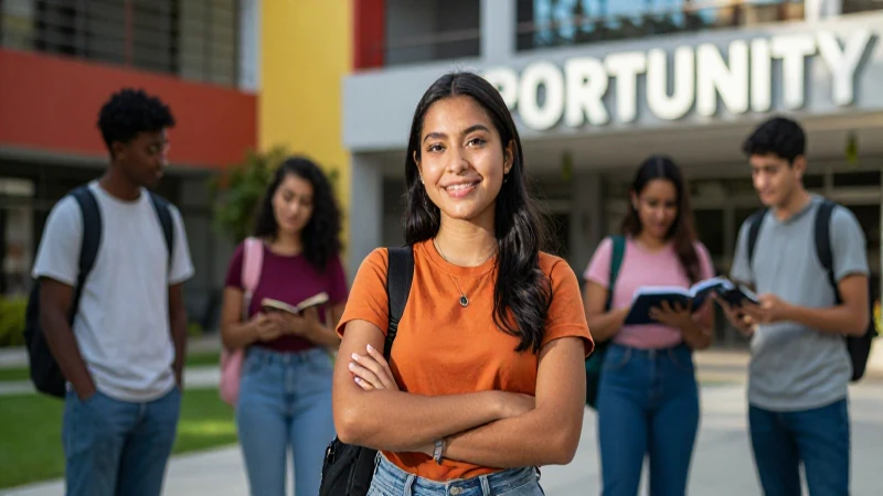 Joven mexicano en entorno de oportunidad moderna