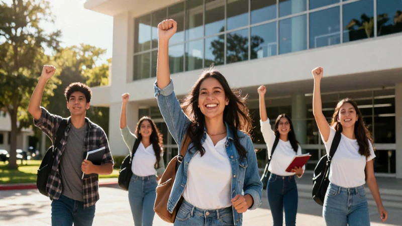 Estudiantes mexicanos celebrando su éxito académico con estilo