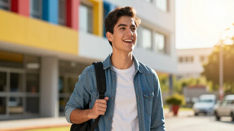 Joven brillante abraza nuevas oportunidades