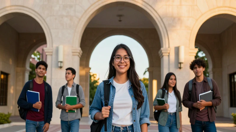 Estudiante mexicano en campus universitario moderno
