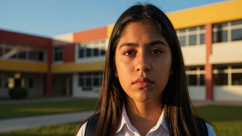 Estudiante mexicano determinado bajo luz dorada