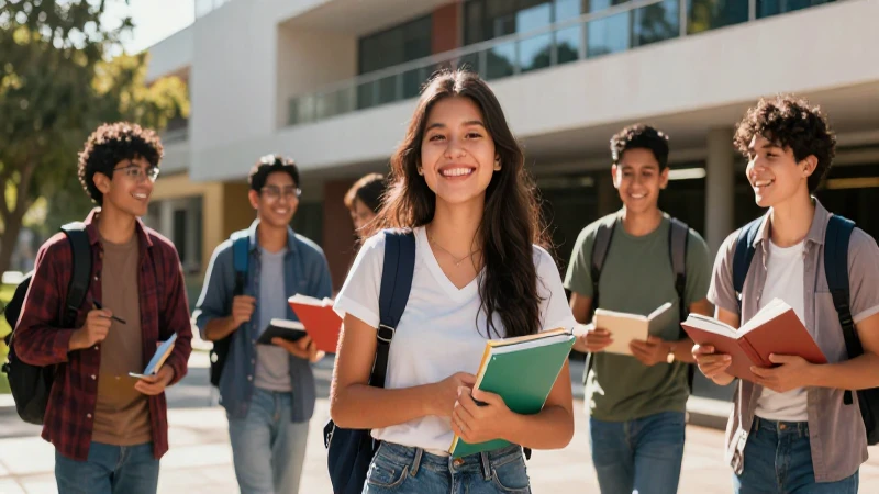 Jóvenes mexicanos celebrando logros académicos con estilo moderno