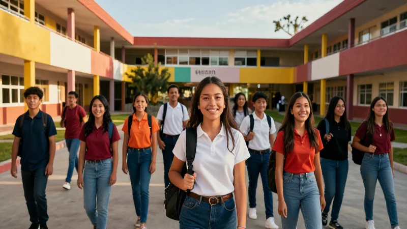 Jóvenes mexicanos son felices en su campus vibrante
