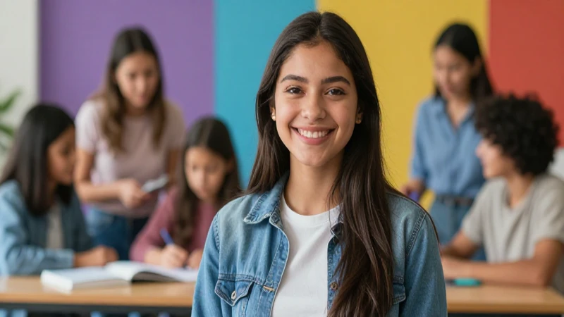 Joven mexicano vibrante en educación moderna