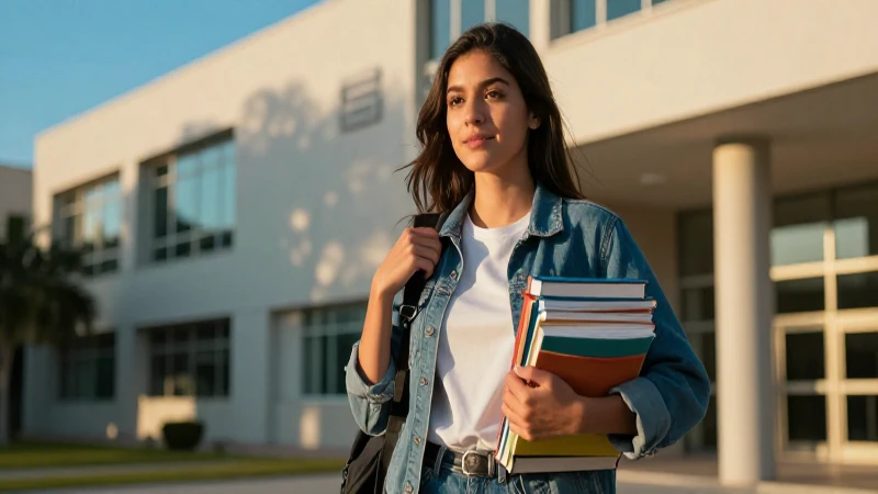 Estudiante mexicano en campus universitario