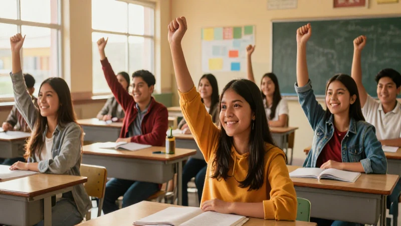 Estudiantes mexicanos celebran sus logros en clase