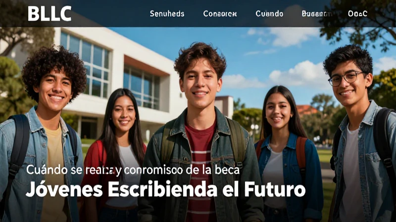 Portada atractiva sobre la beca Jóvenes escribiendo el futuro