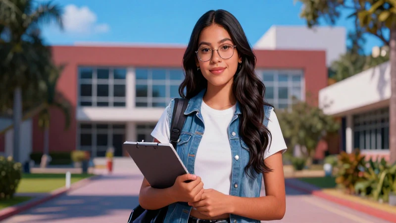 Joven estudiante mexicano en éxito universitario