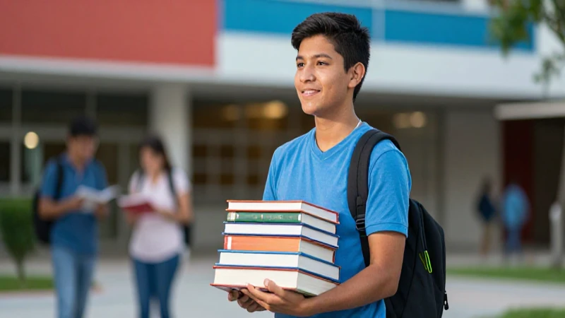 Estudiante mexicano de éxito en entorno universitario