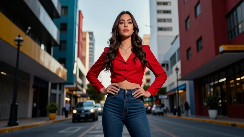 Joven figura política mexicana atractiva en escena