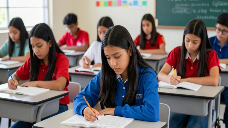Estudiantes mexicanos exitosos en clase brillante