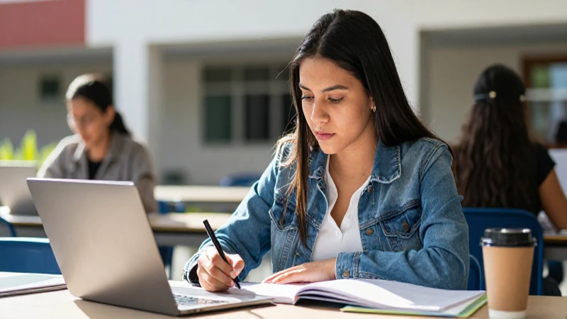 Estudiante mexicana moderna, vibrante y enfocada