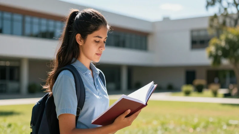 Estudiante mexicano ambicioso en su campus