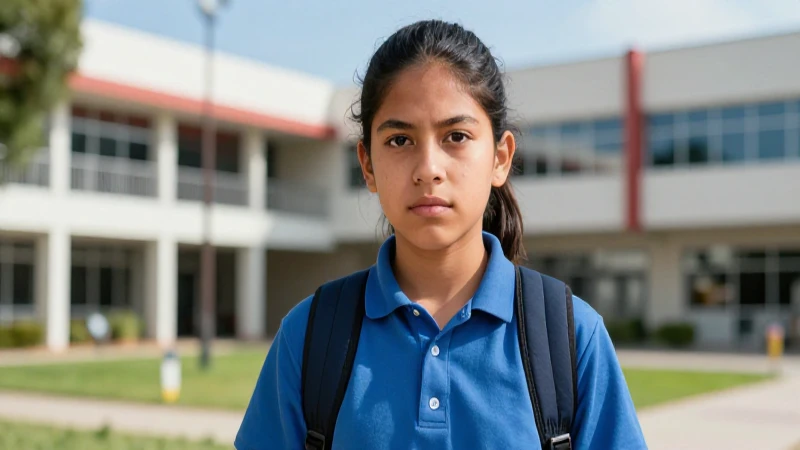 Estudiante mexicano con expresión determinada en campus moderno