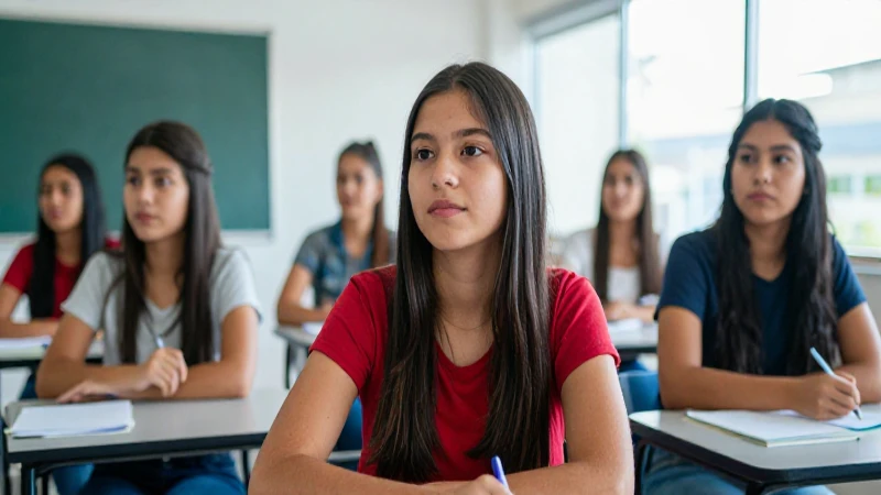 Jóvenes mexicanos en un aula brillante e inspiradora