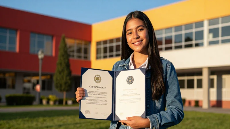 Estudiante mexicano sonriente con beca