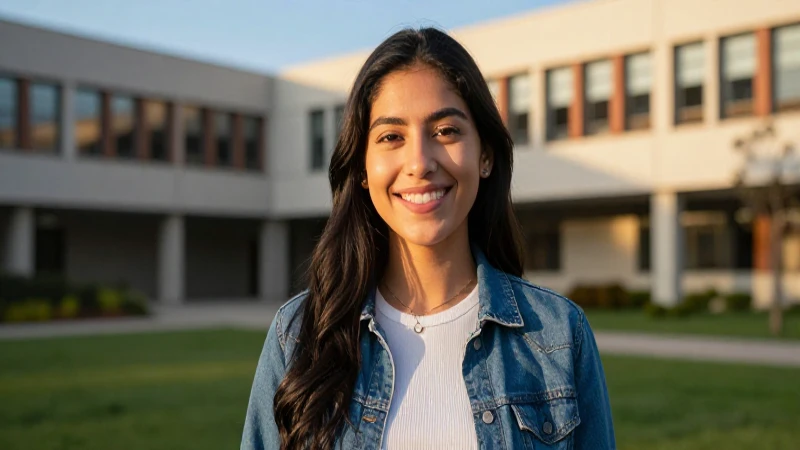 Retrato vibrante de estudiante mexicano exitoso en campus