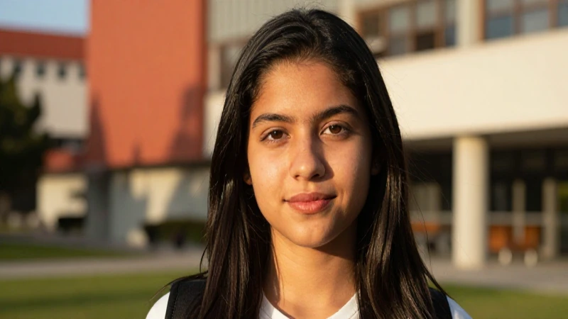 Retrato de estudiante mexicano en campus