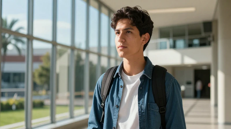 Estudiante mexicano universitario moderno y brillante