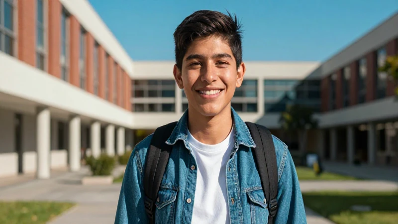 Retrato vibrante de estudiante mexicano