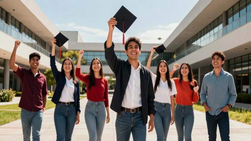 Mexicanos felices celebran su graduación universitaria