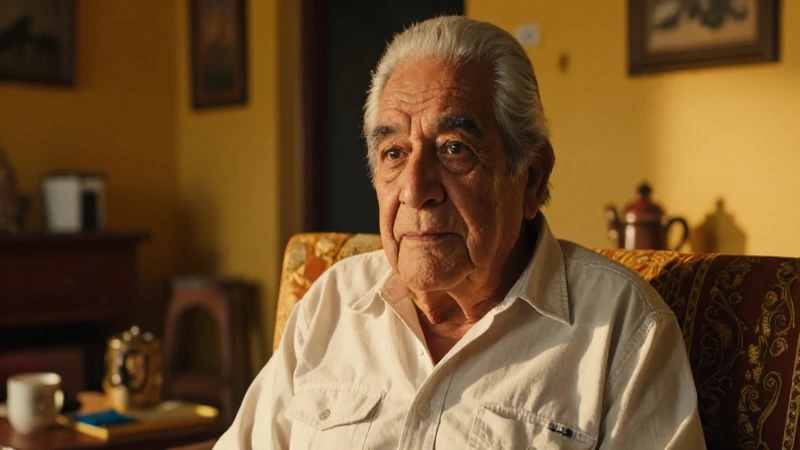 Retrato dignificado de anciano mexicano