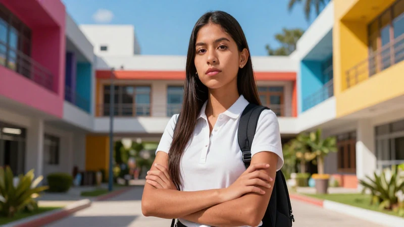 Retrato vibrante de estudiante mexicano determinado