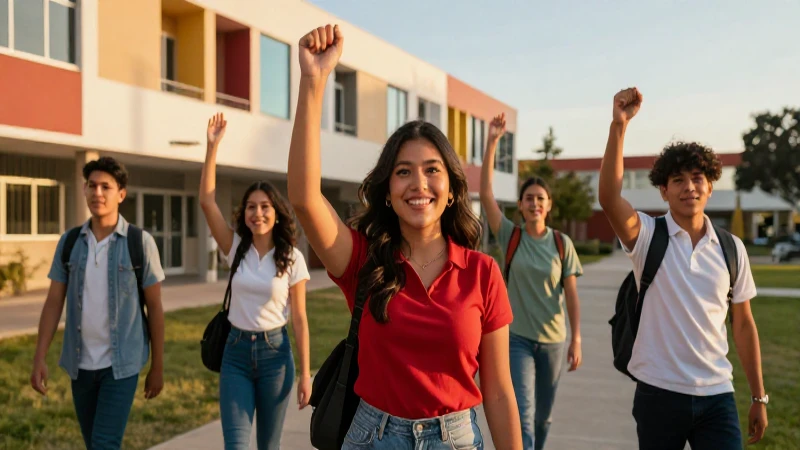 Éxito estudiantil mexicano en campus moderno