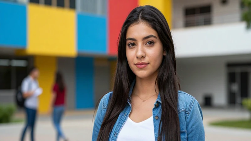 Estudiante mexicana moderna, confianza, éxito académico