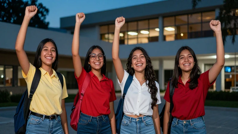 Estudiantes mexicanos celebran un éxito vibrante
