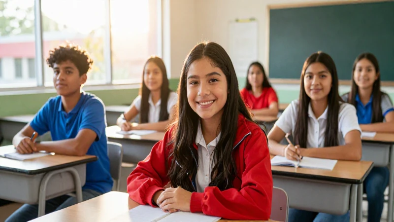 Joven mexicano en aula, éxito y oportunidad