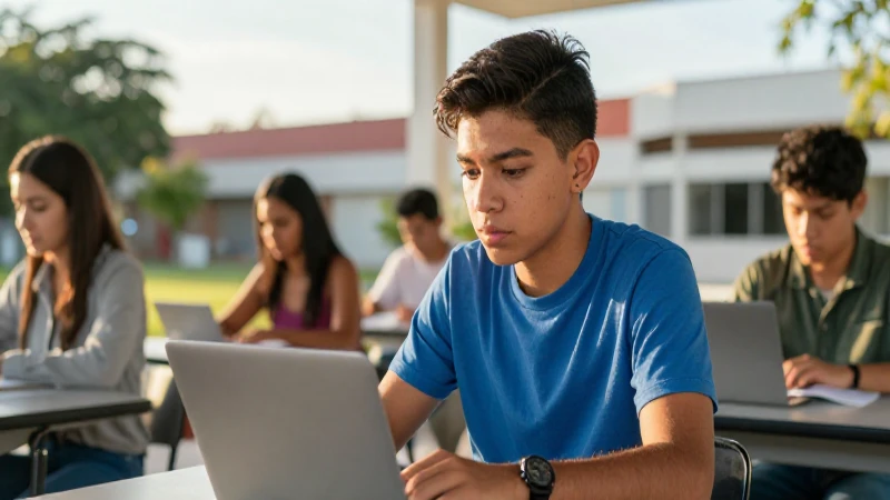 Estudiante mexicano enfocado en su futuro brillante