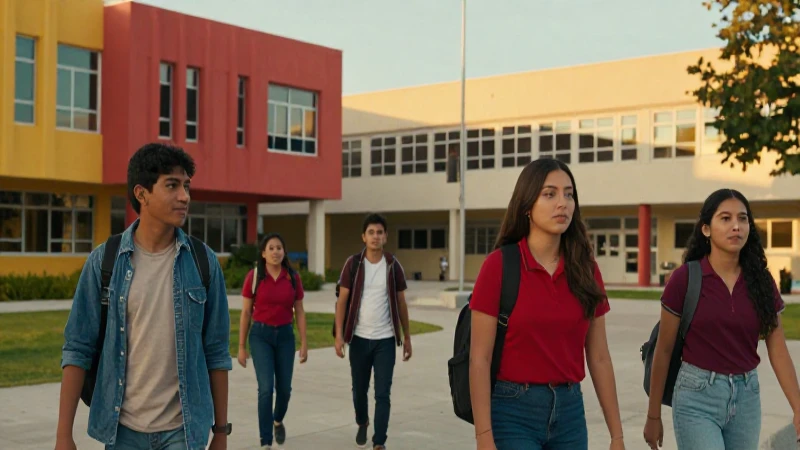 Estudiantes mexicanos en campus vibrante
