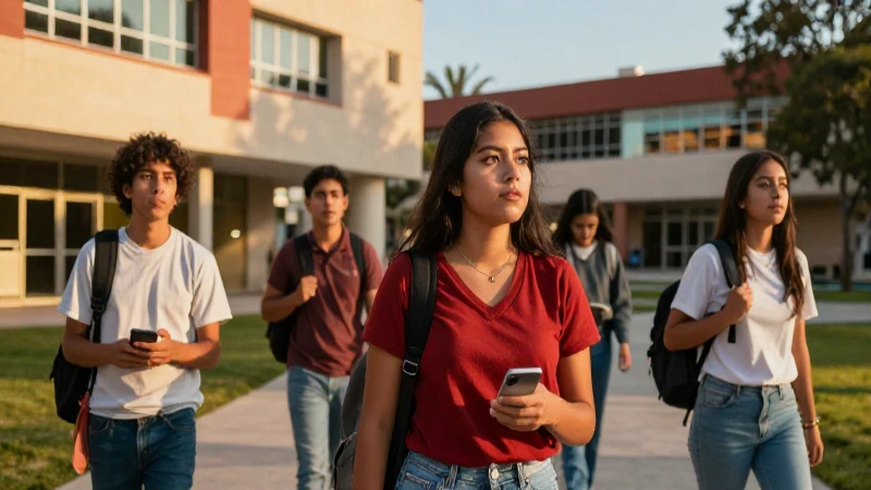 Estudiantes mexicanos modernos con visión en campus dinámico