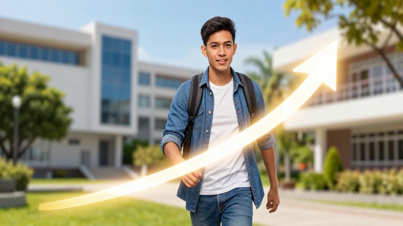 Estudiante joven y progreso en ilustración