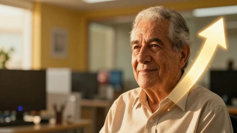 Hombre mayor feliz con éxito financiero