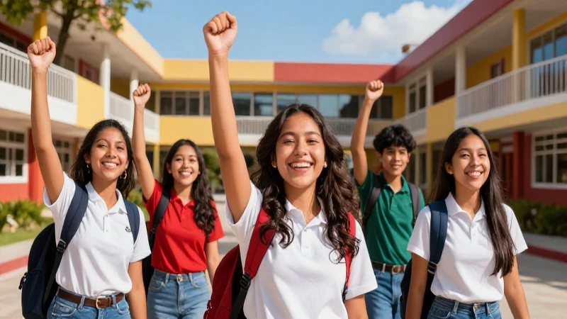 Estudiante mexicano celebra éxito académico triunfal