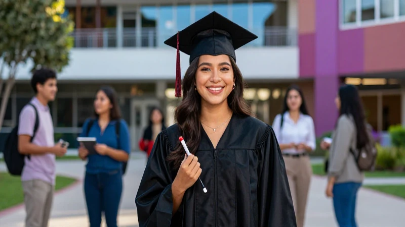 Estudiante mexicano alegre celebrando su graduación