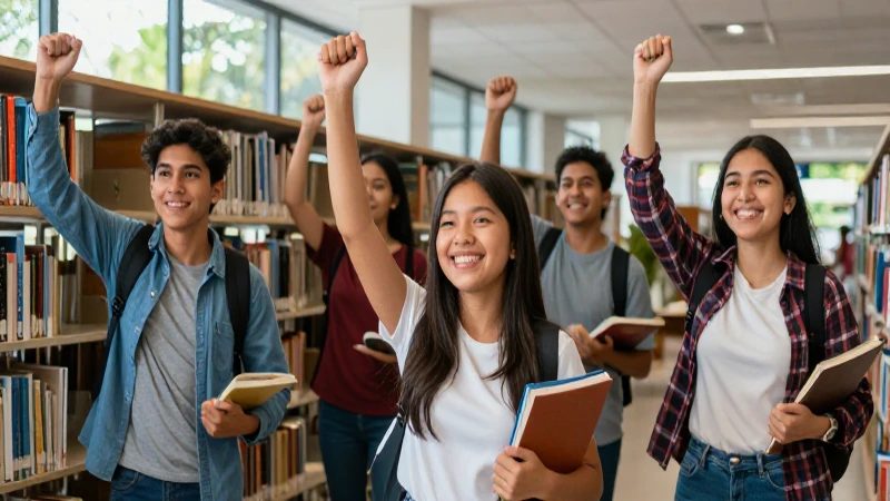 Estudiantes mexicanos celebran éxito en biblioteca moderna
