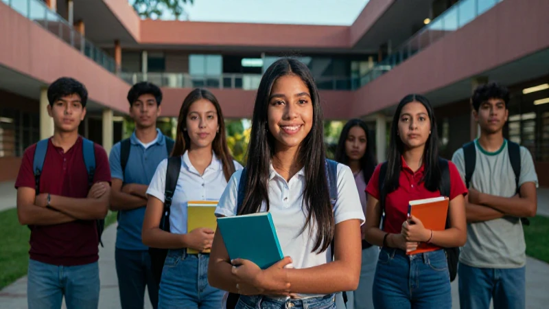 Estudiantes mexicanos en una universidad moderna