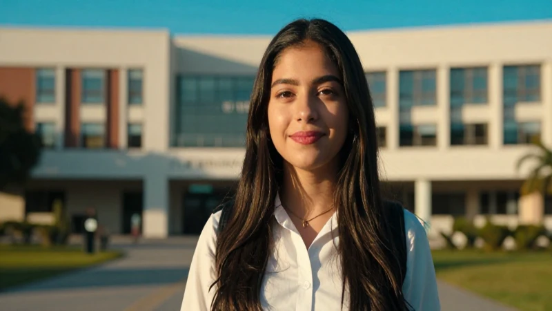 Joven estudiante mexicano triunfando en un campus